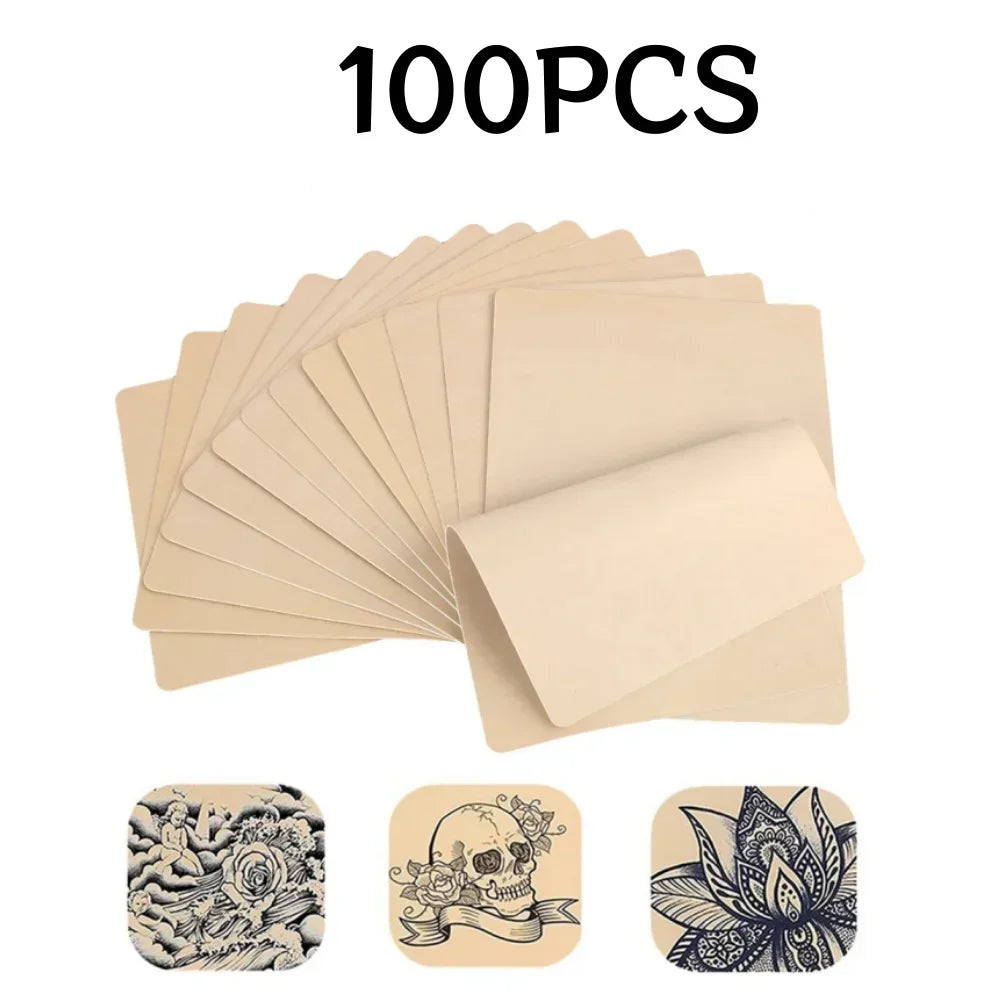1-100PCS Tattoo Blank Practice Skin Eyebrow Paint Double Side Synthetic Leather Pink Tattoo Beginner Fake Skin Exercise Tool by Geo’s Online Store