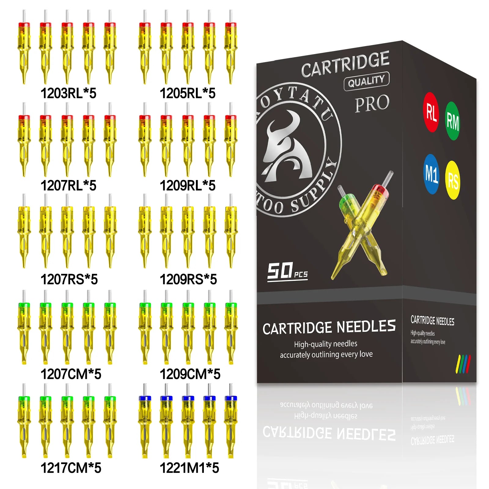 TRO Tattoo Needle Kit Disposable 50PCS Mixed Tattoo Needles Hot New Professional Tattoo Cartridge Needle For Tattoo Pen by Geo’s Online Store