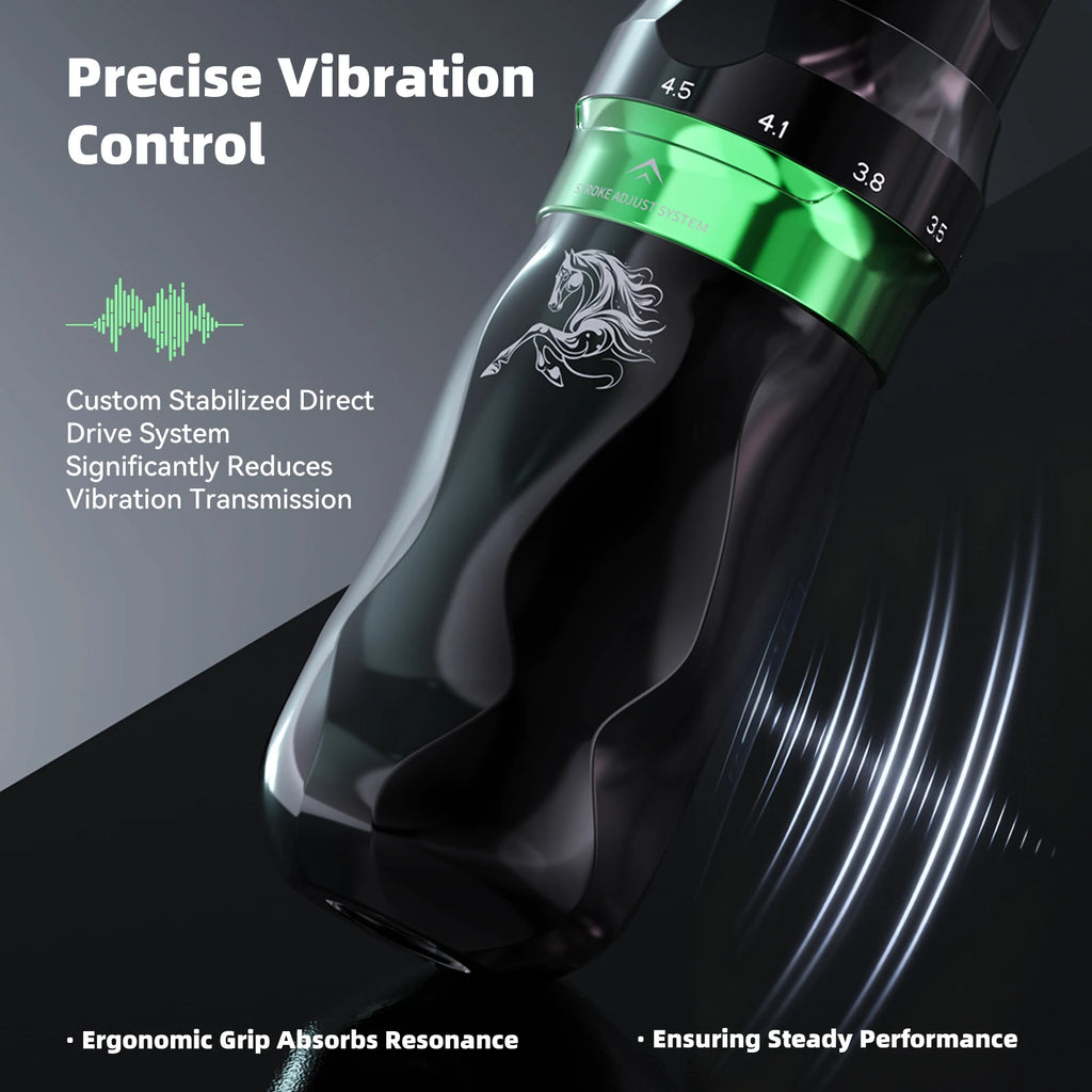 Dragonhawk Fold Pro Year of The Horse Tattoo Machine Pen 7 Strokes Mcore-C4 Motor Low Noise Stable Durable for Pro Tattoo Artist by Geo’s Online Store
