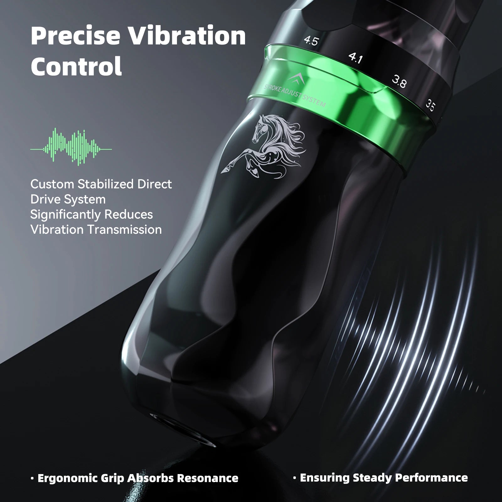 Dragonhawk Fold Pro Year of The Horse Tattoo Machine Pen 7 Strokes Mcore-C4 Motor Low Noise Stable Durable for Pro Tattoo Artist by Geo’s Online Store