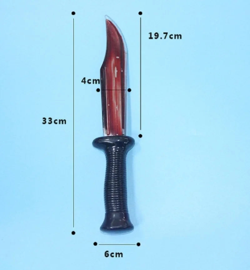 Halloween Decorations Fake Blood Knife Plastic Toys for Women and Men by Geo’s Online Store