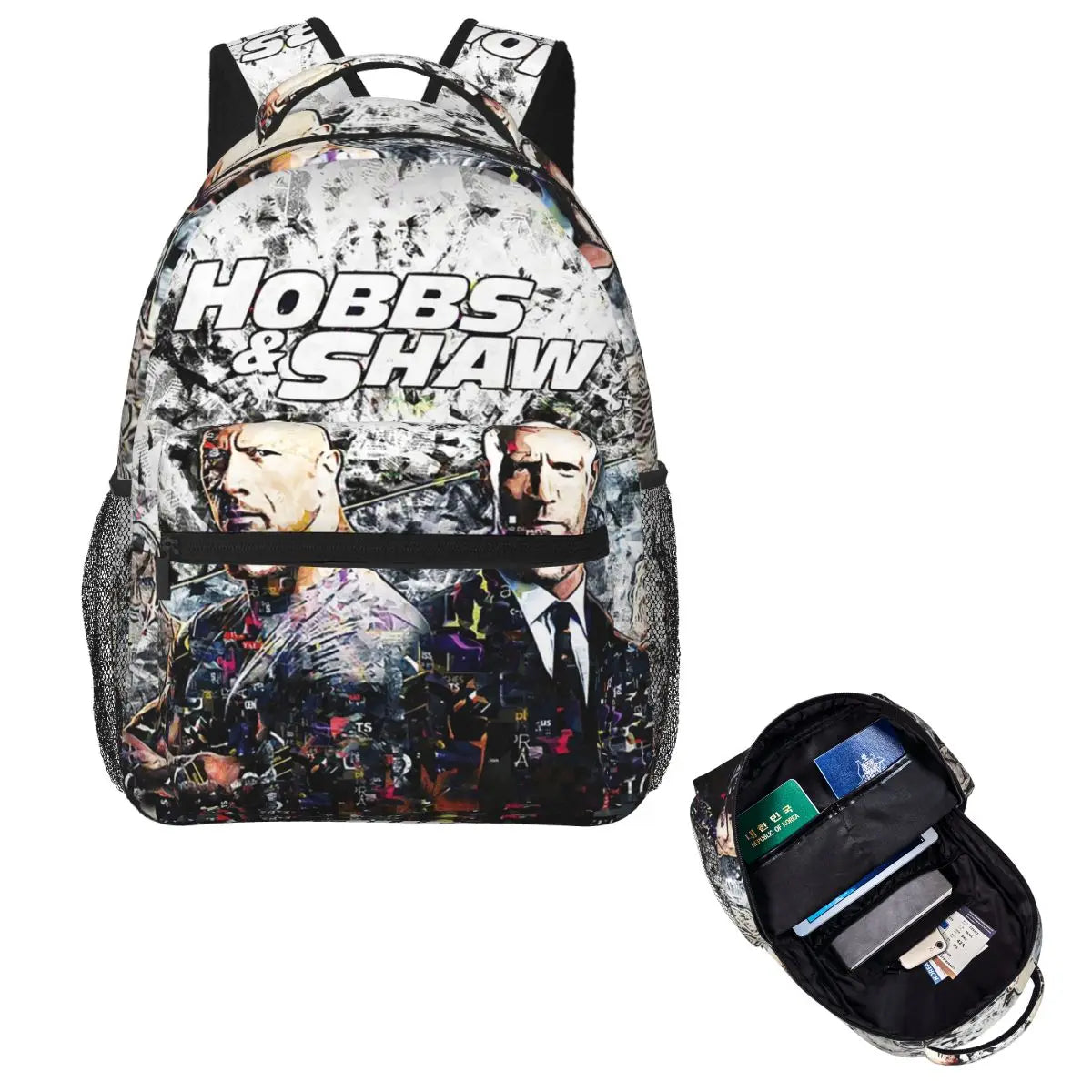 Hobbs N Shaw Abstract Art Dwayne Johnson Backpack Hot Sale Daypack Large Capacity Children BookBag School Bag Shoulder Bags by Geo’s Online Store