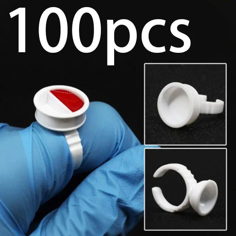 100pcs S/M/L Disposable Tattoo Ink Rings Cups Eyebrow Lip Tattoo Pigments Holder Ring Container Permanent Makeup Accessories by Geo’s Online Store