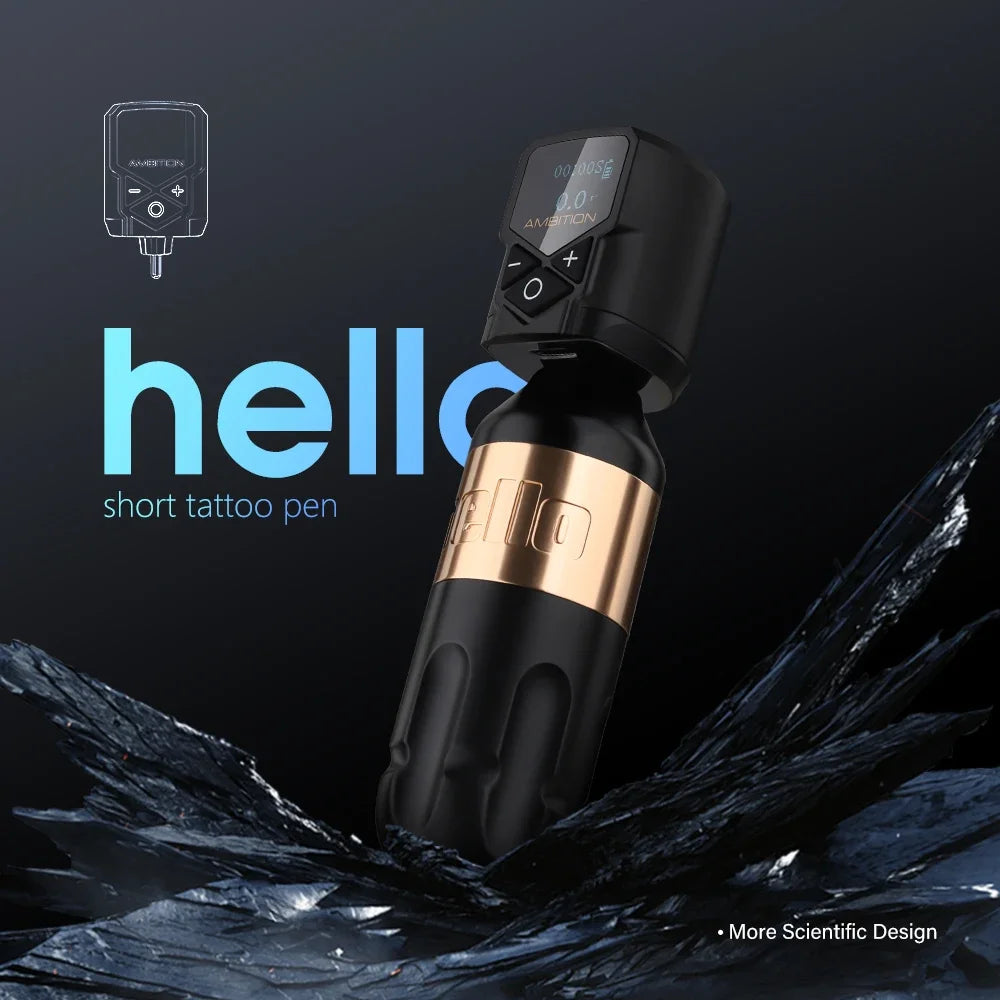 Ambition Tattoo Machine Rotary Pen Kit 2400mAh Wireless Kuark Power Supply Permanent Makeup Eyebrow Lip Tattoo Beginner Artister by Geo’s Online Store