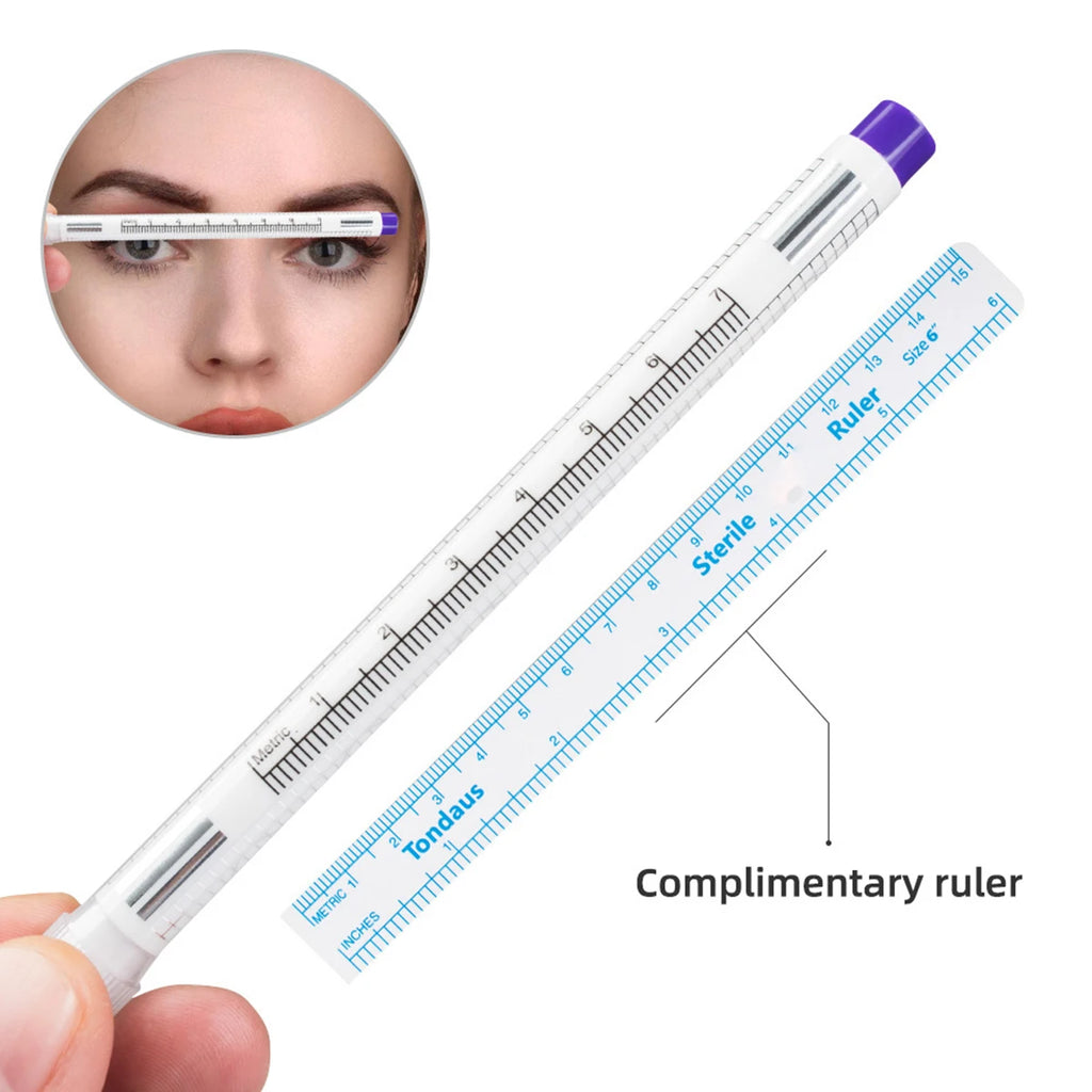 10Pcs Skin Marker Pen Kits Sterilized Package With Ruler Eyelash Extension Tool For Tattoo Piercing Scribe Skin Marker Pen by Geo’s Online Store