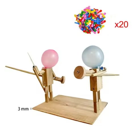 Handmade Balloon Heads Wooden Fighter Puppets by Geo’s Online Store