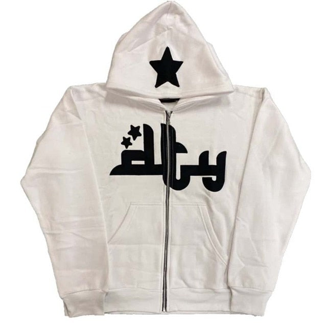 Star Printed Zip Up Hoodies by Geo’s Online Store