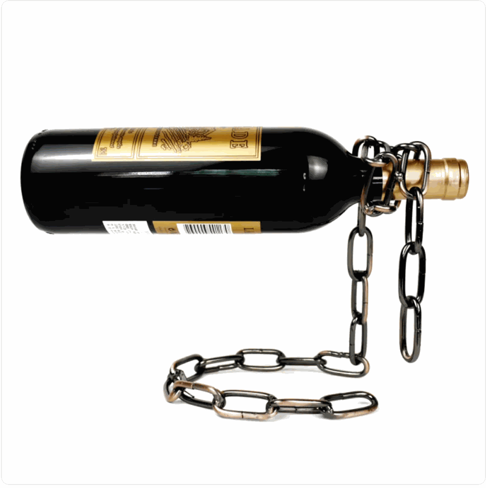 Suspension Chain Wine Rack Metal Holder by Geo’s Online Store