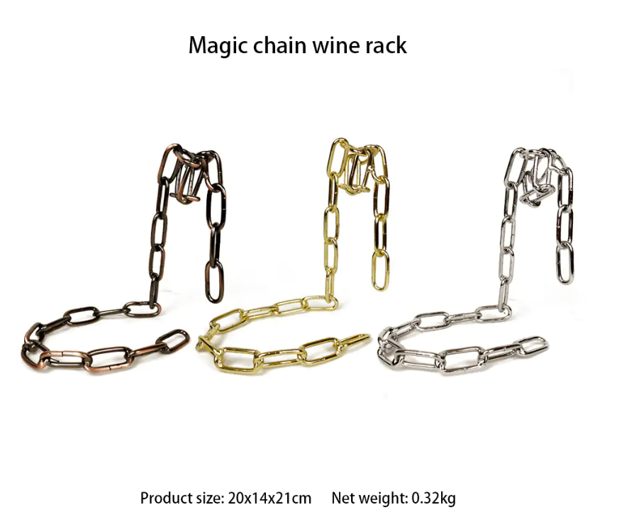 Magic Iron Chain Wine Bottle Holder by Geo’s Online Store