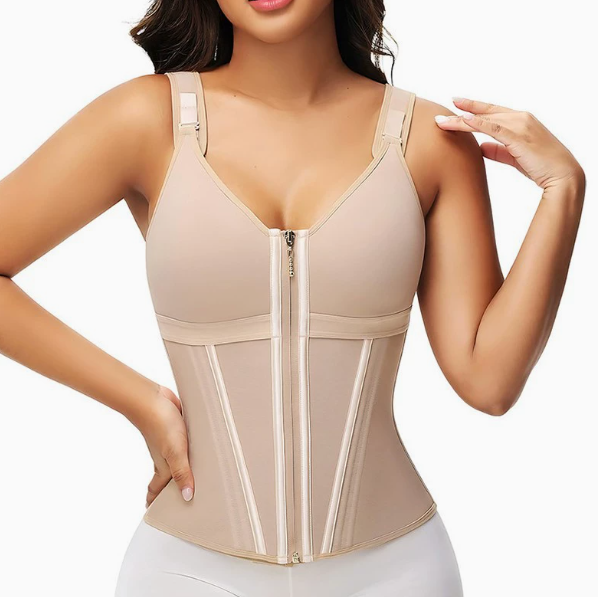 Mesh Waist Slimming Three-Breasted Shapewear Corset by Geo’s Online Store
