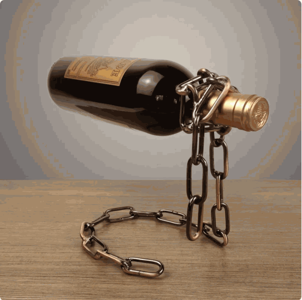 Suspension Chain Wine Rack Metal Holder by Geo’s Online Store