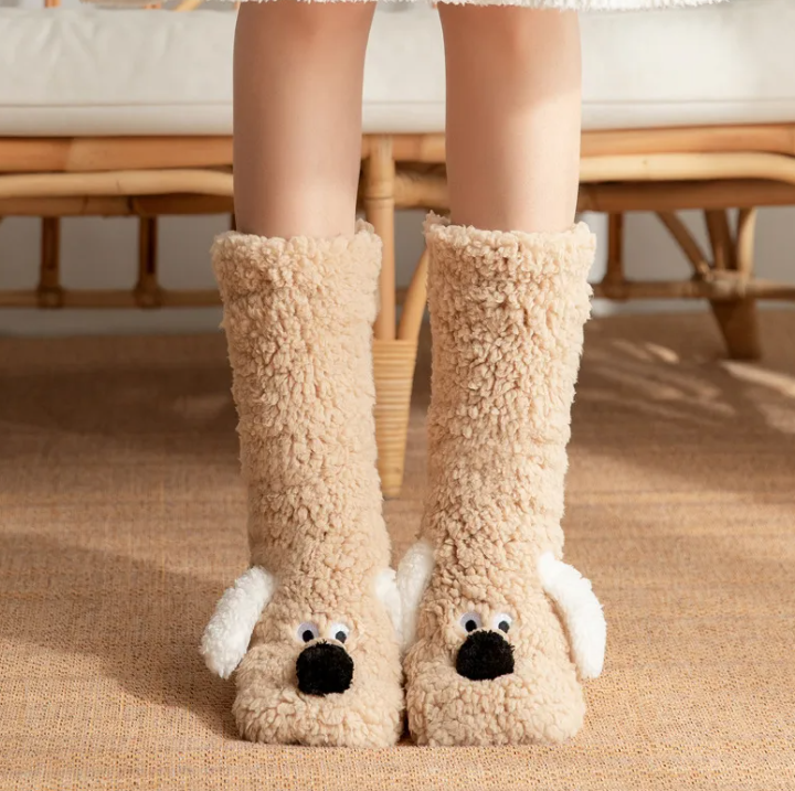 Women’s Plush Dog Socks by Geo’s Online Store