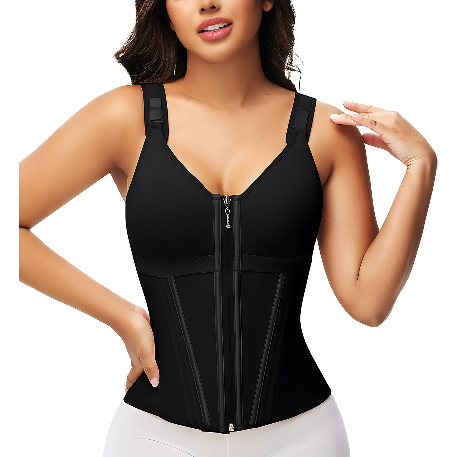 Mesh Waist Slimming Three-Breasted Shapewear Corset by Geo’s Online Store