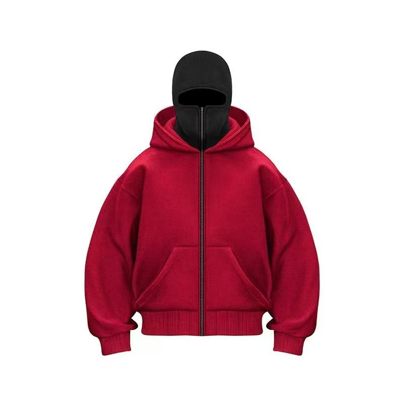 Men's Hooded Zip-Up Baseball Jacket by Geo’s Online Store