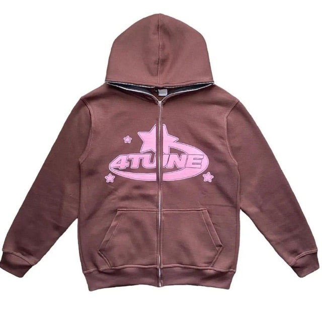 Star Printed Zip Up Hoodies by Geo’s Online Store