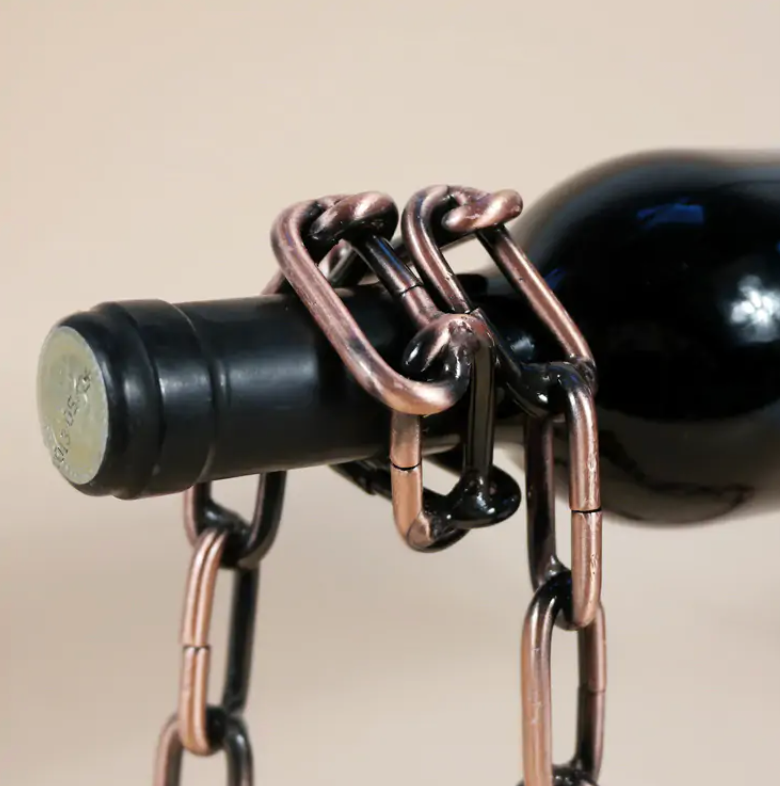 Magic Iron Chain Wine Bottle Holder by Geo’s Online Store