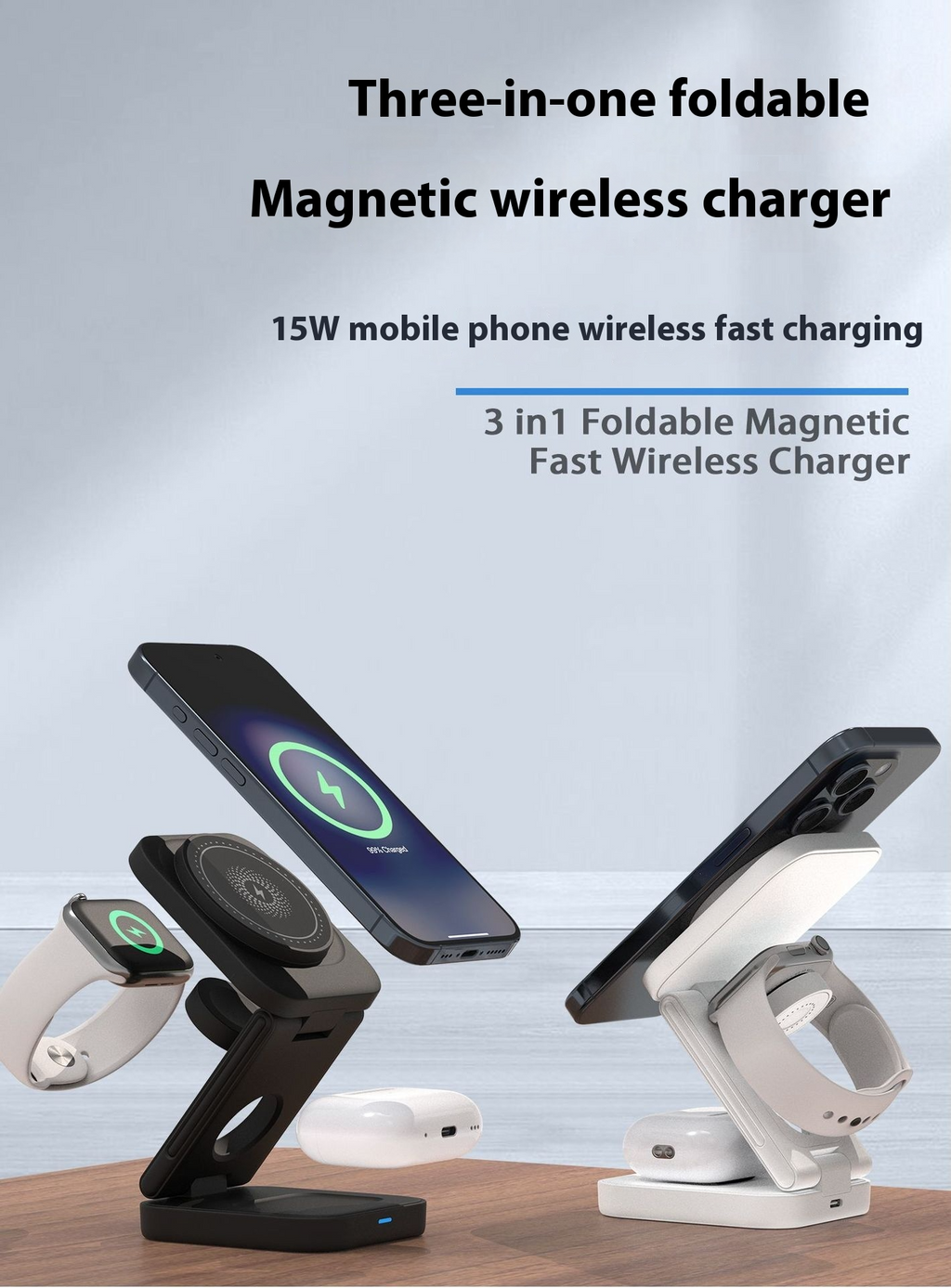 3 IN 1 FOLDABLE WIRELESS CHARGER by Geo’s Online Store