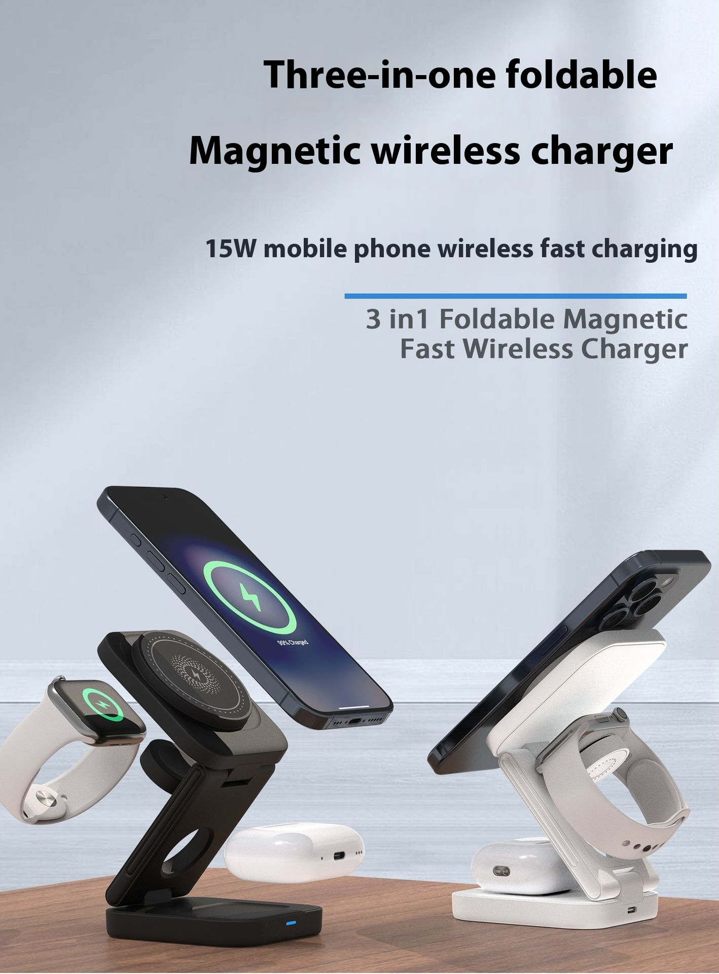 3 IN 1 FOLDABLE WIRELESS CHARGER by Geo’s Online Store