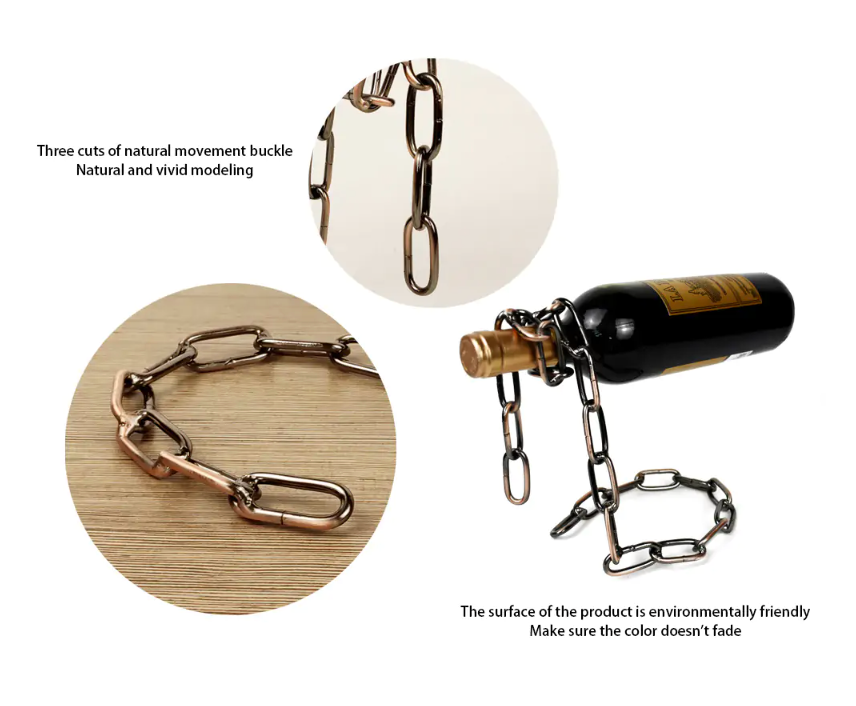 Magic Iron Chain Wine Bottle Holder by Geo’s Online Store