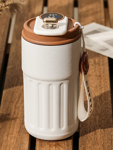 Smart Digital Thermal Bottle Portable Coffee Mug Stainless Steel Water Bottle In-Car Insulated Cup Keep Cold Vacuum Flasks 450ml by Geo’s Online Store