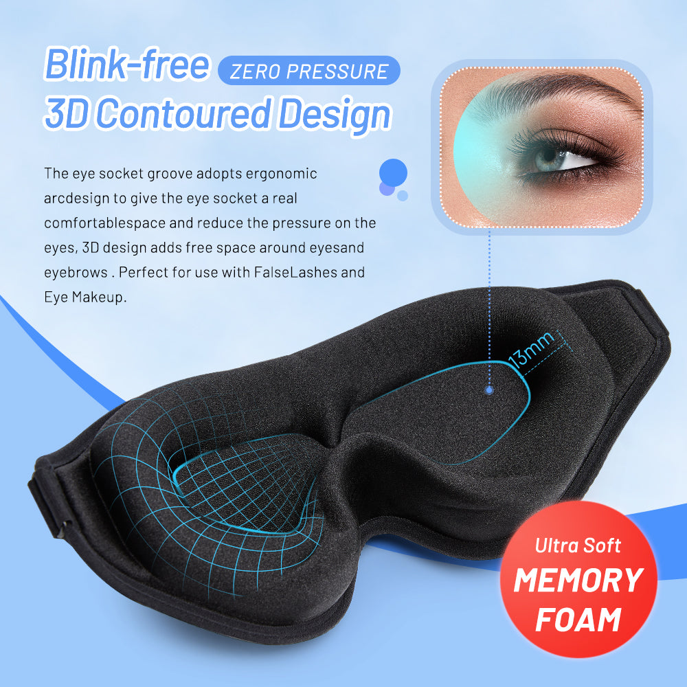 3D Natural Memory Foam Sleep Mask for Comfort by Geo’s Online Store