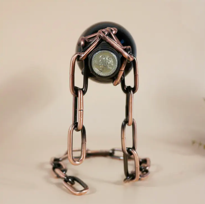 Magic Iron Chain Wine Bottle Holder by Geo’s Online Store