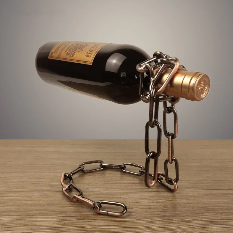 Magic Iron Chain Wine Bottle Holder by Geo’s Online Store