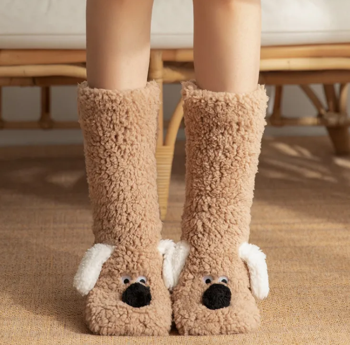 Women’s Plush Dog Socks by Geo’s Online Store